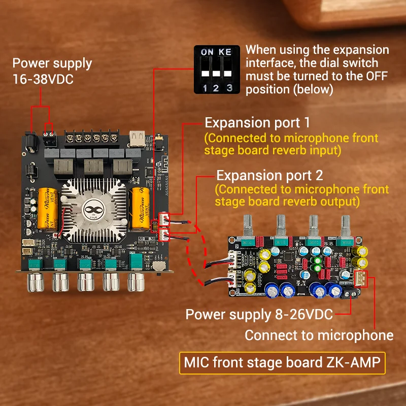WUZHI ZK-AS21 2G BT Audio Amplifier Module 2.1 Channel TPA3255